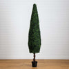 8’ UV Resistant Artificial Boxwood Topiary  Cone Tree (Indoor/Outdoor)