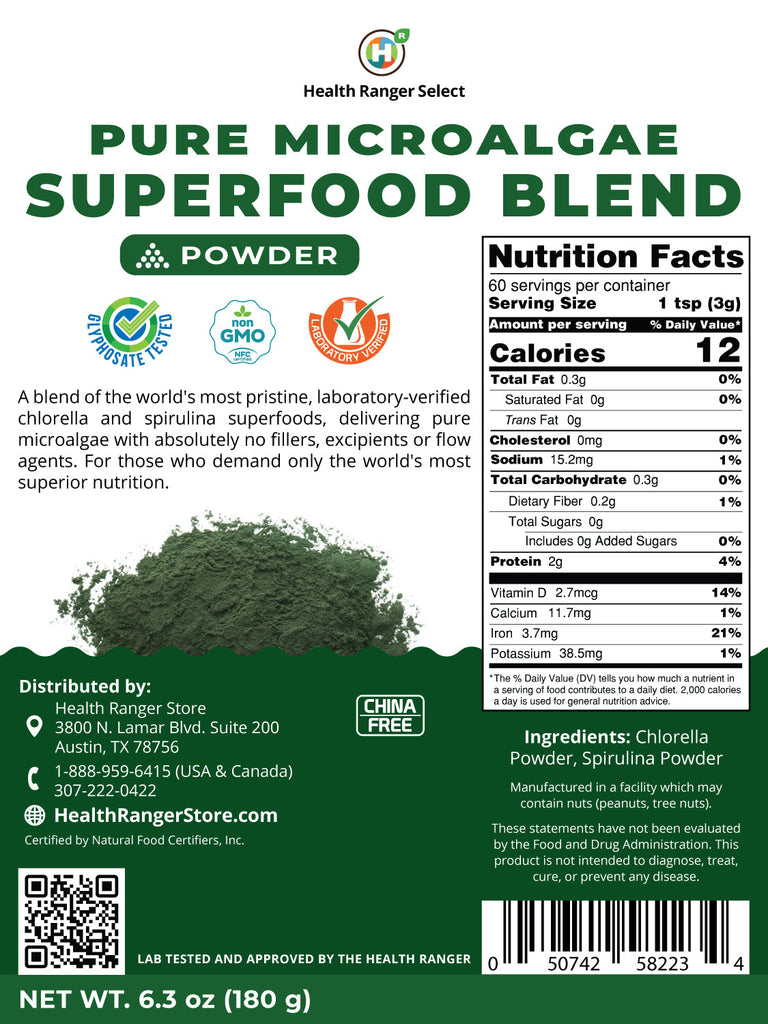 Pure Microalgae Superfood Blend Powder 6.3oz 180g | The Plant Attraction