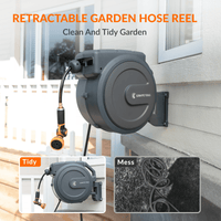 Retractable Garden Hose Reel-5/8in-90ft Made By Giraffe Tools