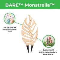 BARE™ Monstrella™ - Customizable Monstera Shaped Wooden Plant Support