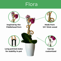 BARE™ Flora™ - Customizable Wooden Plant Support - Perfect For Orchids
