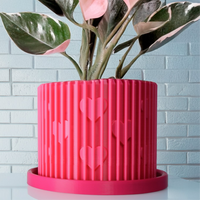 Modern Heart-Shaped Planter with Drainage & Saucer In Several Colors & Sizes!