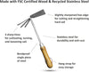 Stainless Steel Garden Cultivator Hoe (classic wood handle) By Garden Guru
