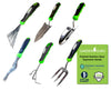 Stainless Steel 6pc Gardening Tool Set (Includes Trowel Transplanter Rake Weeder Cultivator Fork) By Garden Guru