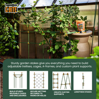 2.5' Sturdy Cross Bars- Garden Stake Segments - flat on both ends By C-BITE