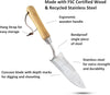 Stainless Steel Transplanter Trowel (classic wood handle) By Garden Guru