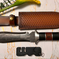Hero Hori Gardening Knife With Leather Sheath & Sharpener