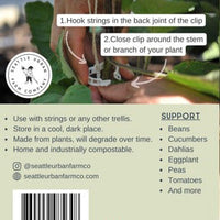 Compostable Garden And Trellis Clips - 100 Clip Bag