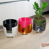 Modern Elevated Planter and Plant Stand Set - 2-Piece Plant Pot with Drainage in Multi Colors & Sizes