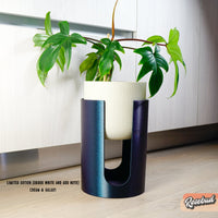 Modern Elevated Planter and Plant Stand Set - 2-Piece Plant Pot with Drainage in Multi Colors & Sizes