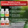 Hormex Rooting Powder Pack #1, 3, 8, 16 - Rooting Hormone for Common Houseplants to Hardwood, Medicinal Plants and Tree Cuttings
