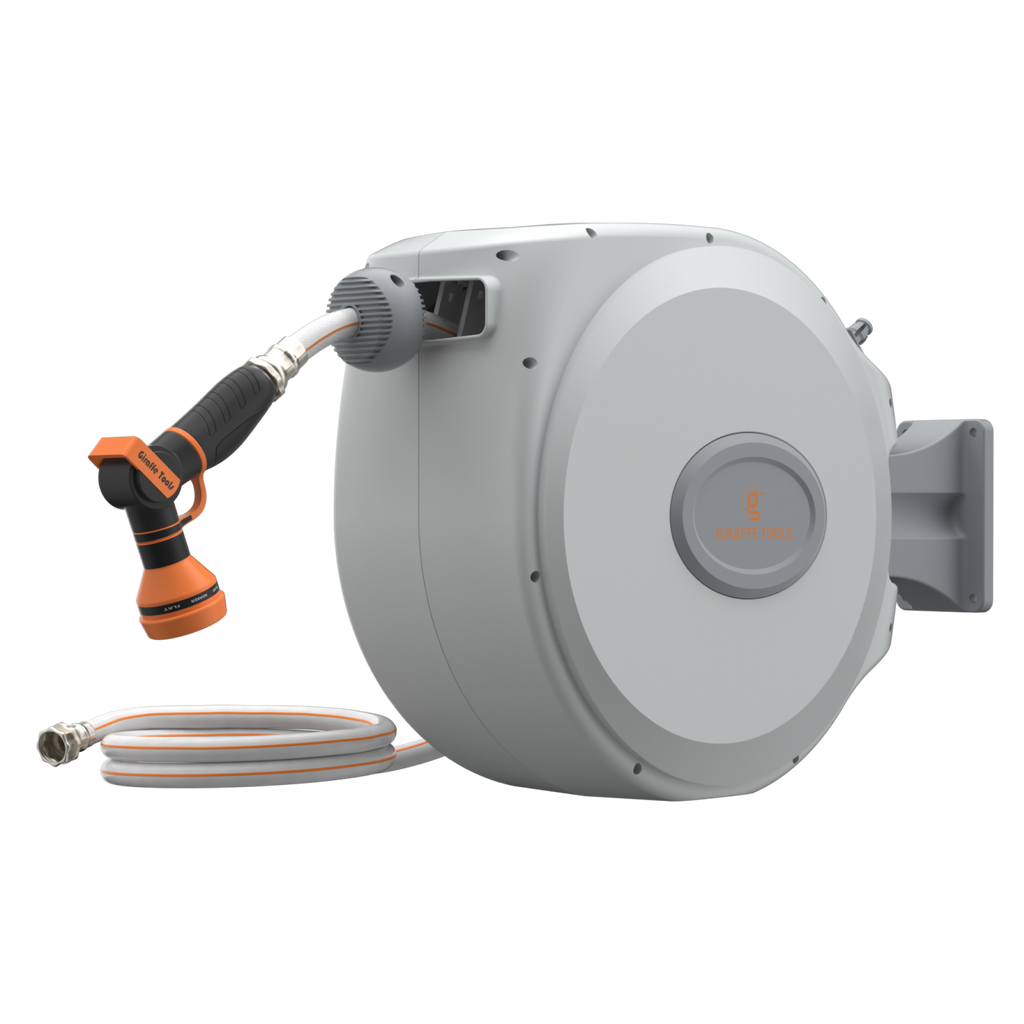 Retractable Garden Hose Reel-5/8 in-65ft Made BY Giraffe Tools