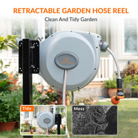 Retractable Garden Hose Reel-5/8 in-65ft Made BY Giraffe Tools