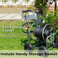 Heavy Duty Garden Hose Reel Cart - 4 Wheels - Made By Giraffe Tools