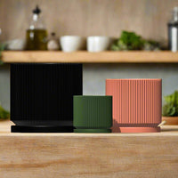 Mid-Century Ribbed Planter In Several Different Colors & Sizes