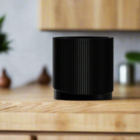 Mid-Century Ribbed Planter with Drainage and Saucer in Multiple Colors & Sizes