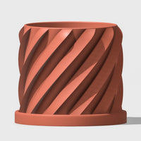 Thick Spiral Plant Pot With Size & Color Options