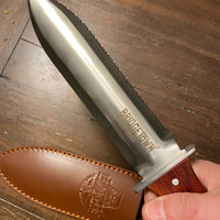 Rosewood Handle Stainless Hori Hori Gardening Knife With Leather Sheath & Sharpener
