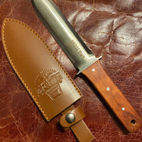 Rosewood Handle Stainless Hori Hori Gardening Knife With Leather Sheath & Sharpener