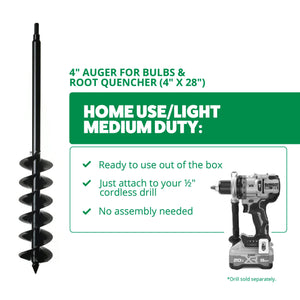 4-Inch Auger for Bulbs (4" x 28") By Power Planter Augers, USA Made