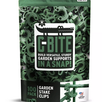 Dark Green C-BITE Garden Stake Clips for 7/16" Garden Stakes (In quantities of 26, 100 and 1000)