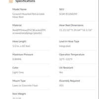 Ground-Mounted Retractable Hose Reel Made By Giraffe Tools