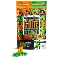 Dark Green C-BITE Garden Stake Clips for 7/16" Garden Stakes (In quantities of 26, 100 and 1000)