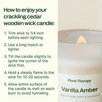 Vanilla Amber Naturally Scented Candle By Plant Therapy