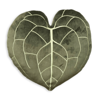 Anthurium Clarinervium 17" Plant Leaf Pillow- Khaki