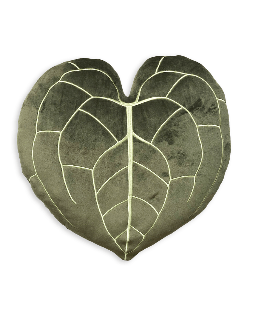 Anthurium Clarinervium 17" Plant Leaf Pillow- Khaki