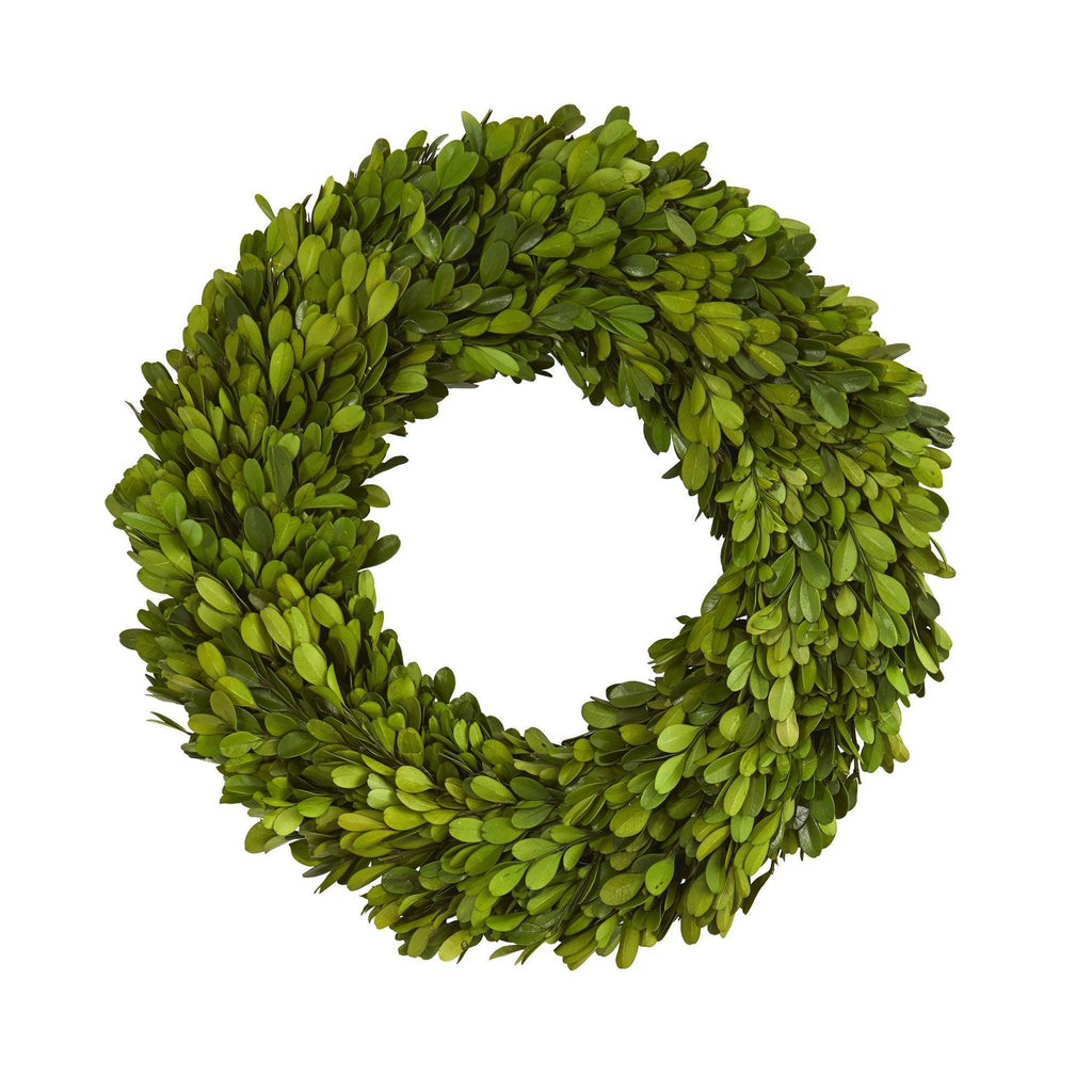 14” Preserved Boxwood Artificial Wreath