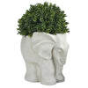 16” Boxwood Topiary Artificial Plant in Elephant Shaped Planter (Indoor/Outdoor)