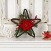 16” Holiday Christmas Poinsettia Star Twig Artificial Wreath