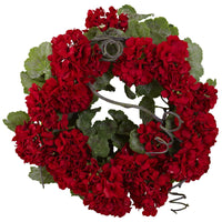 17” Geranium Artificial Wreath