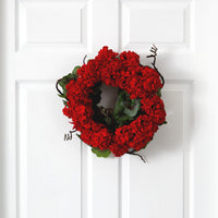 17” Geranium Artificial Wreath