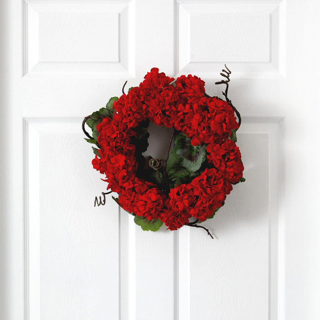 17” Geranium Artificial Wreath