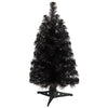 2’ Black Artificial Christmas Tree with 35 LED Lights and 72 Bendable Branches