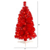 2’ Red Artificial Christmas Tree with 35 LED Lights and 72 Bendable Branches