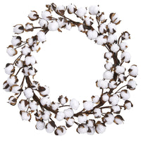 20” Cotton Ball Artificial Wreath