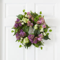 20" Artificial Hanel Lilac Wreath