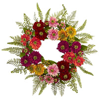 20" Mixed Flower Artificial Wreath