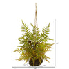 21” Fern Artificial Plant in Metal Hanging Basket