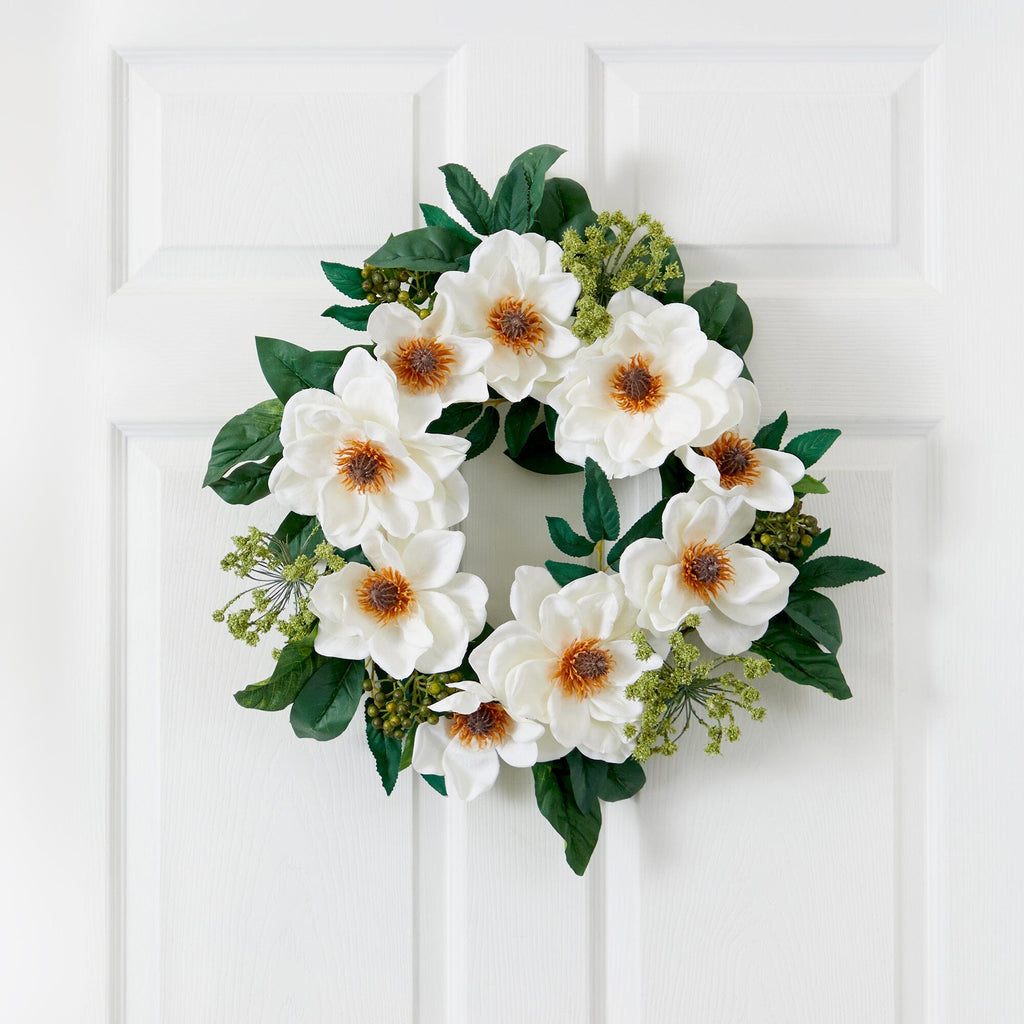 22" Magnolia Artificial Wreath