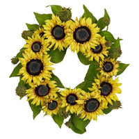 22" Sunflower Artificial Wreath
