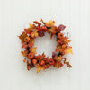 24” Autumn Maple Leaves, Pumpkin, Pinecone and Berries Artificial Fall Wreath