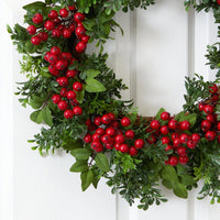 24” Berry Boxwood Artificial Wreath