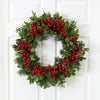 24” Berry Boxwood Artificial Wreath