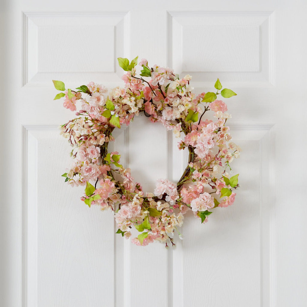 24" Cherry Blossom Artificial Wreath