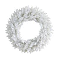 24” Colorado Spruce Artificial Christmas Wreath with 179 Bendable Branches and 35 Warm LED Lights