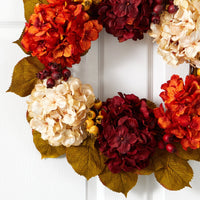 24” Fall Hydrangea Artificial Wreath